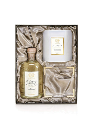 Lucite Home Ambiance Gift Set - Luxury Scented Candle (9 oz), Reed Diffuser (8.4 fl oz) & Lucite Tray - Home Decor