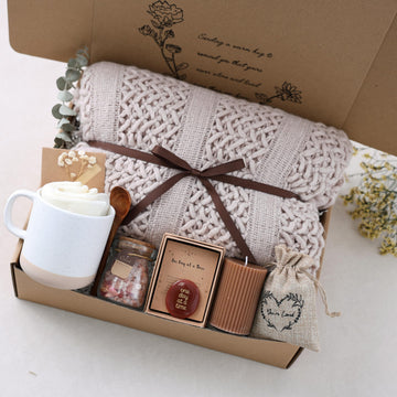 Get Well Soon Gift Baskets for Women - Earth Tone Self Care Package - After Surgery, Sympathy Gifts for Loss of Loved