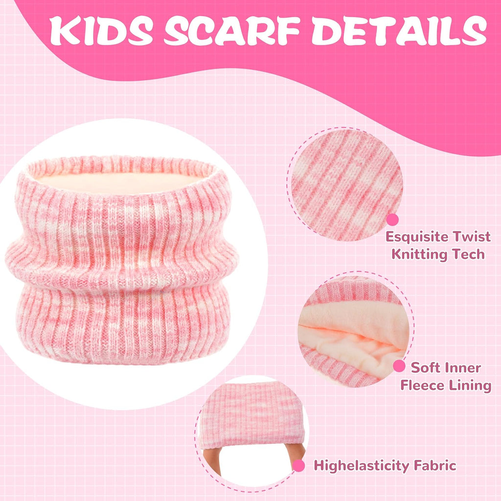 3Pcs Kids Winter Hat Scarf Gloves Set, Children Knit Warm Ear Cap with Gloves Neck Warmer for Boys Girls