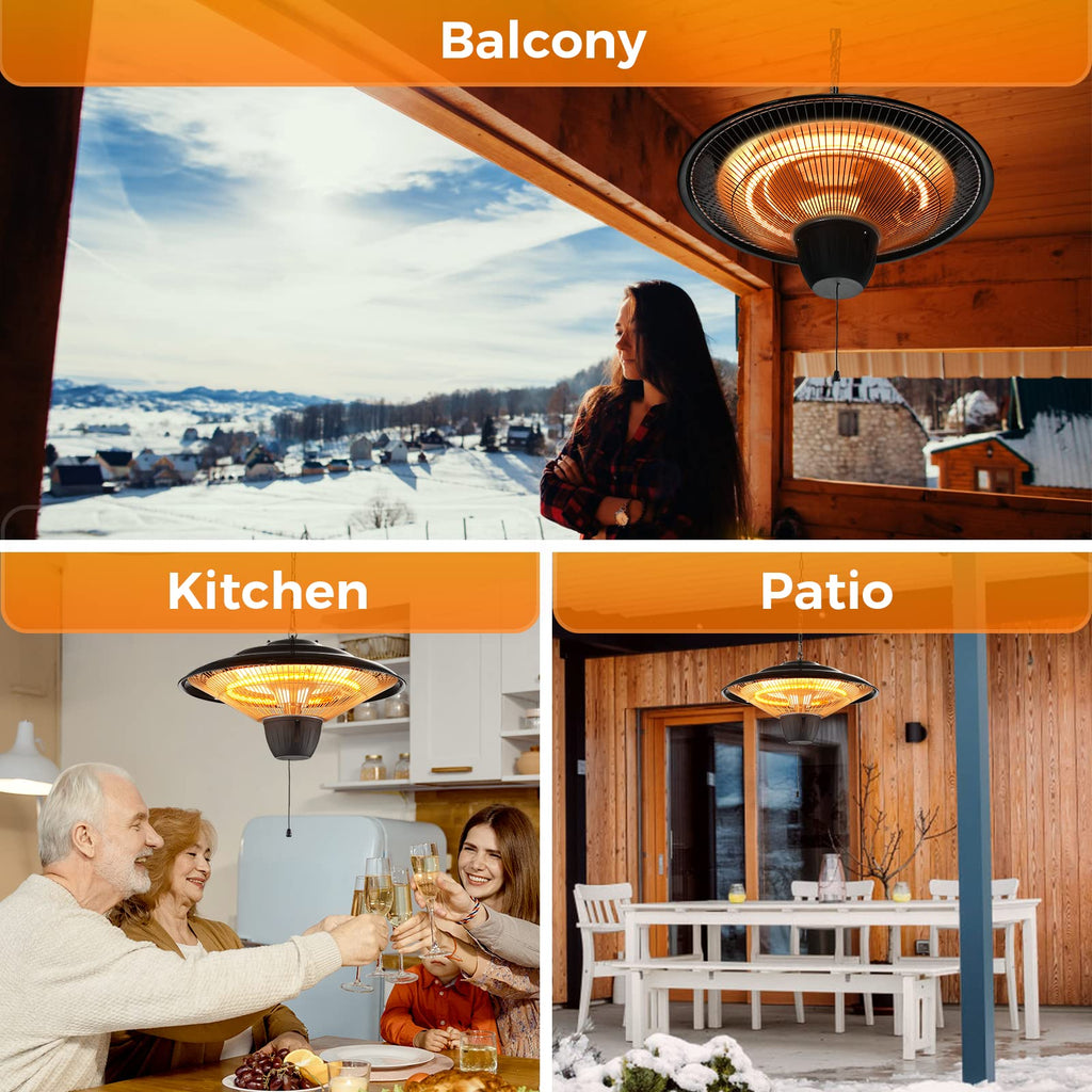 Patio Heater- Patio Heater, 1500W Outdoor Heater, Thanksgiving, Courtyard Electric Heater, 3 Seconds Heating