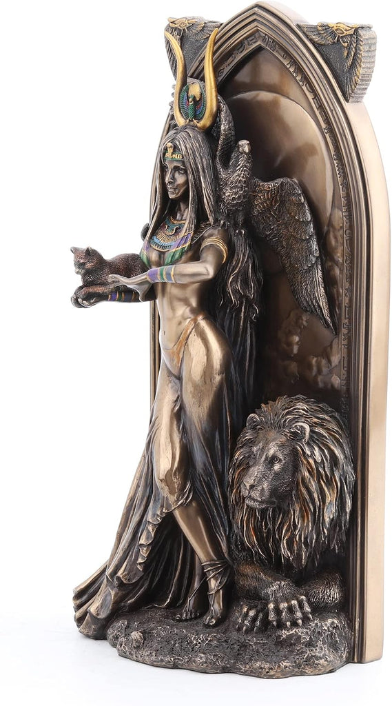 10 5/8 Inch The Priestess Egyptian Goddess Resin Statue Bronze Finish