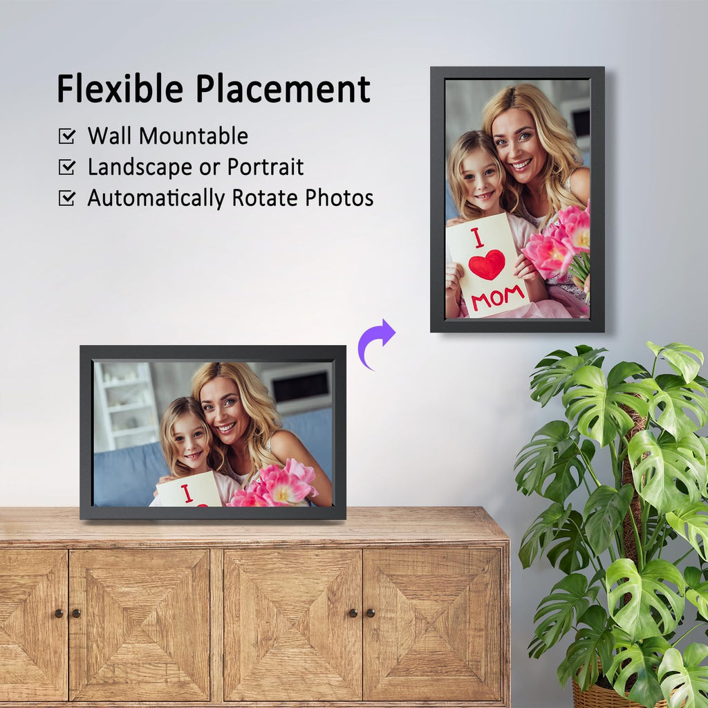 15.6 Inch Large Digital Picture Frame, 32GB WiFi Digital Photo Frame, 1920 * 1080 FHD IPS Touch Screen, Auto-Rotate