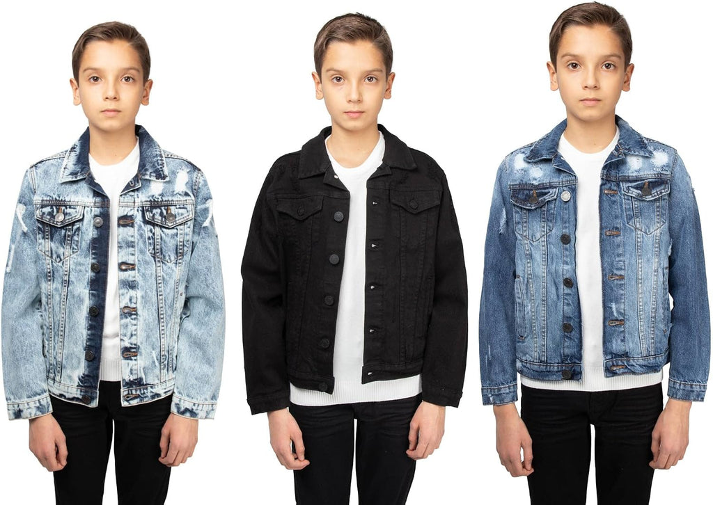 Boys & Kids 100% Cotton Washed Denim Jacket