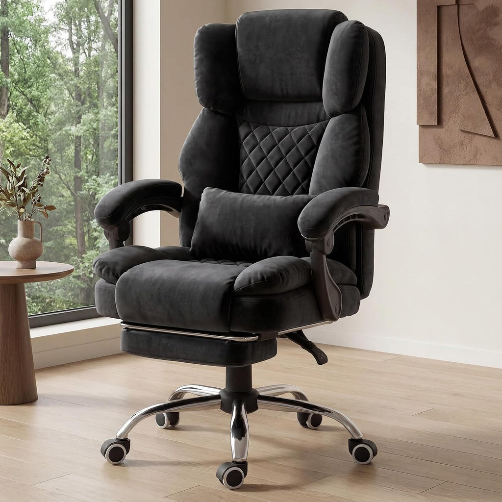 Big and Tall Office Chair with Pocket Spring Cushion & Ergonomic Lumbar Support for Lower Back Pain Relief, High Back
