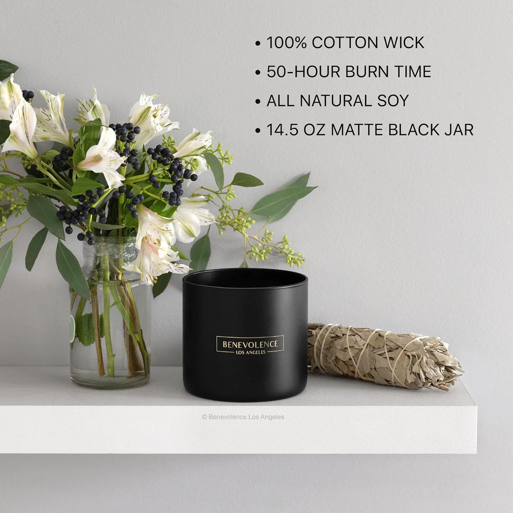 Premium Bergamot & Jasmine Large 3-Wick Scented Candle - 45-Hour Burn - Luxury Natural Soy Candle - Aromatherapy & - Set of 145