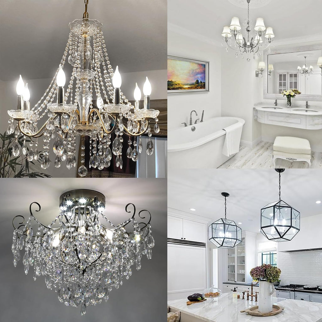 E12 Frosted LED Candelabra Candle Bulb 60W Dimmable 5000K LED Bulb