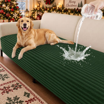 Waterproof Couch Cover for Dogs, Christmas Non Slip Plush Protector