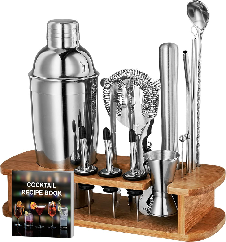 Cocktail Shaker Set - 17 Piece Stainless Steel Mixology Bartender Kit, Drink Martini Shaker, Home Bar Accessories