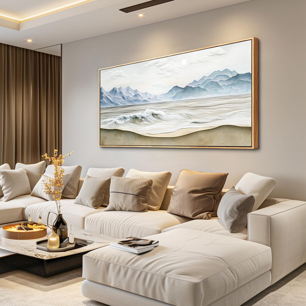 Beach Pictures Wall Art, Large Canavs Wall Art, Ocean Wall Decor Living Room, Farmhouse Landscape Painting, Mountain Wall