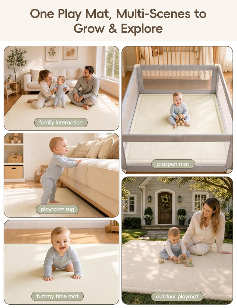 1.3" Thick Baby Play Mat for Floor, 79x59 Large Kids Room Rugs