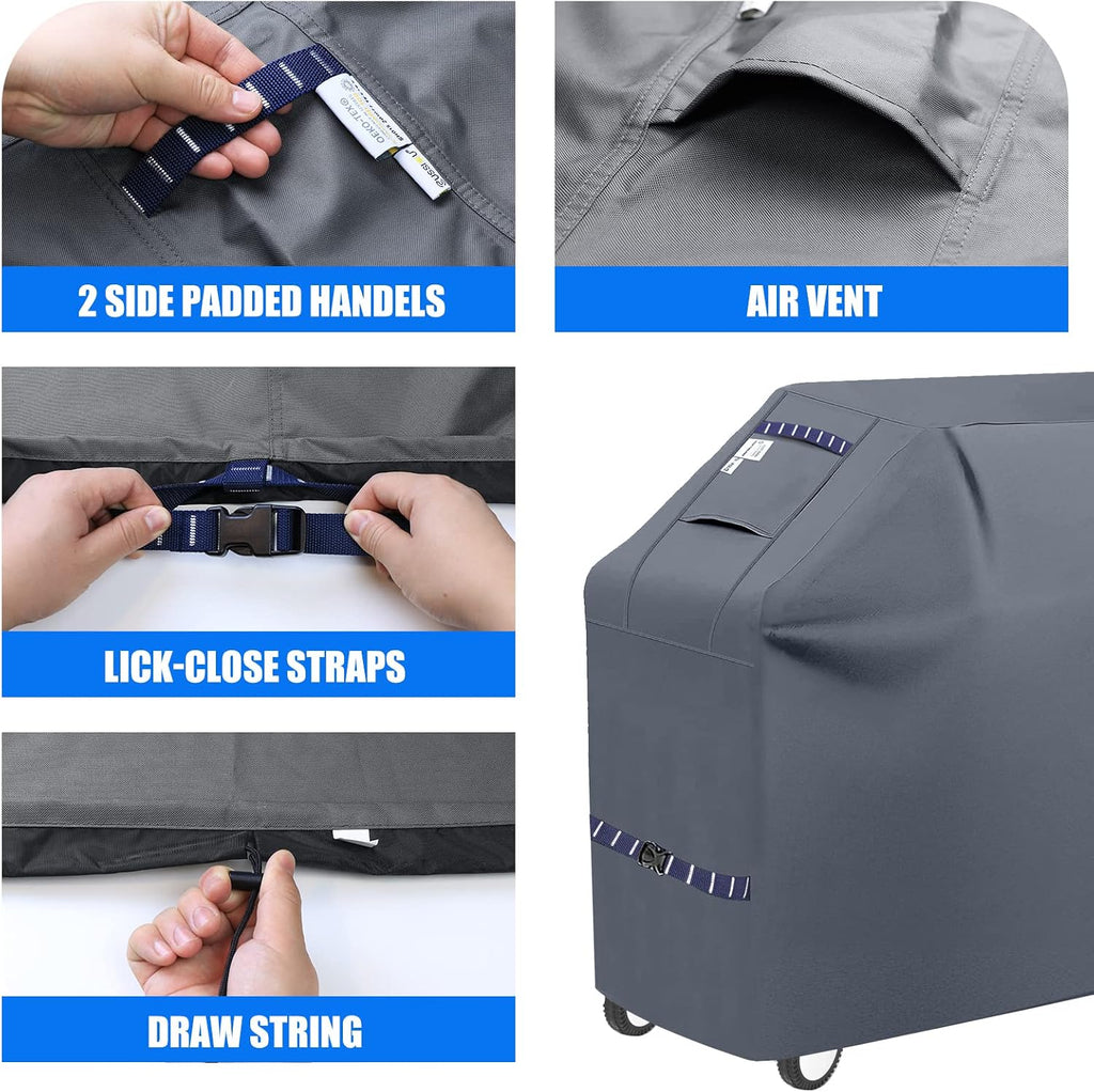 Grill Cover 600D Heavy Duty, Universal Fit Waterproof BBQ Grill Protector with Adjustable Straps, Weatherproof