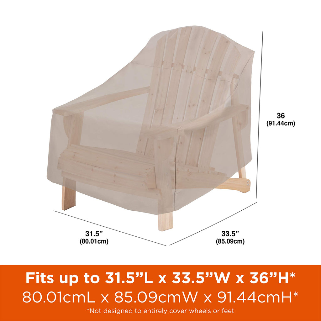 Chalet Patio Adirondack Chair Cover, 31.5" L x 33.5" W x 36" H, Beige