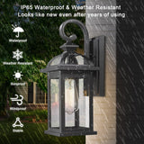 Outdoor Lights Fixtures Wall Mount, Outdoor Wall Sconce with Seeded Glass Waterproof Outside Exterior Lighting Fixture