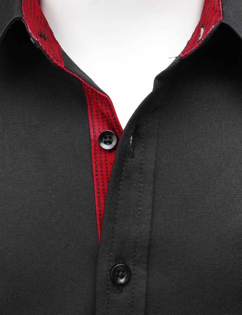 Boys Stretch Dress Shirts Wrinkle Free Long Sleeve Button Down Shirts