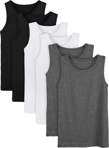 6 Pack Toddler Tank Top Kids Undershirts Soft Undershirt for Boys and Girls