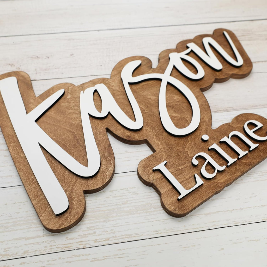 Wooden Name Signs, Baby Name Sign, Name Signs for Kids Room, Custom Plaque, Nursery Wall Art, (Quinn Gloria)