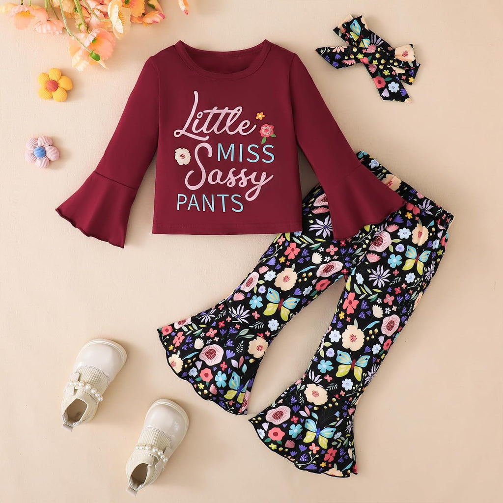 Toddler Girl Clothes Fall-Winter Outfit 3Pcs Baby Clothing Set