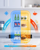 Mini Fridge,6 Liter / 8 Can Small Fridge for Bedroom, Car, Office & Dorm, 110V AC/DC Portable Thermoelectric Cooler &