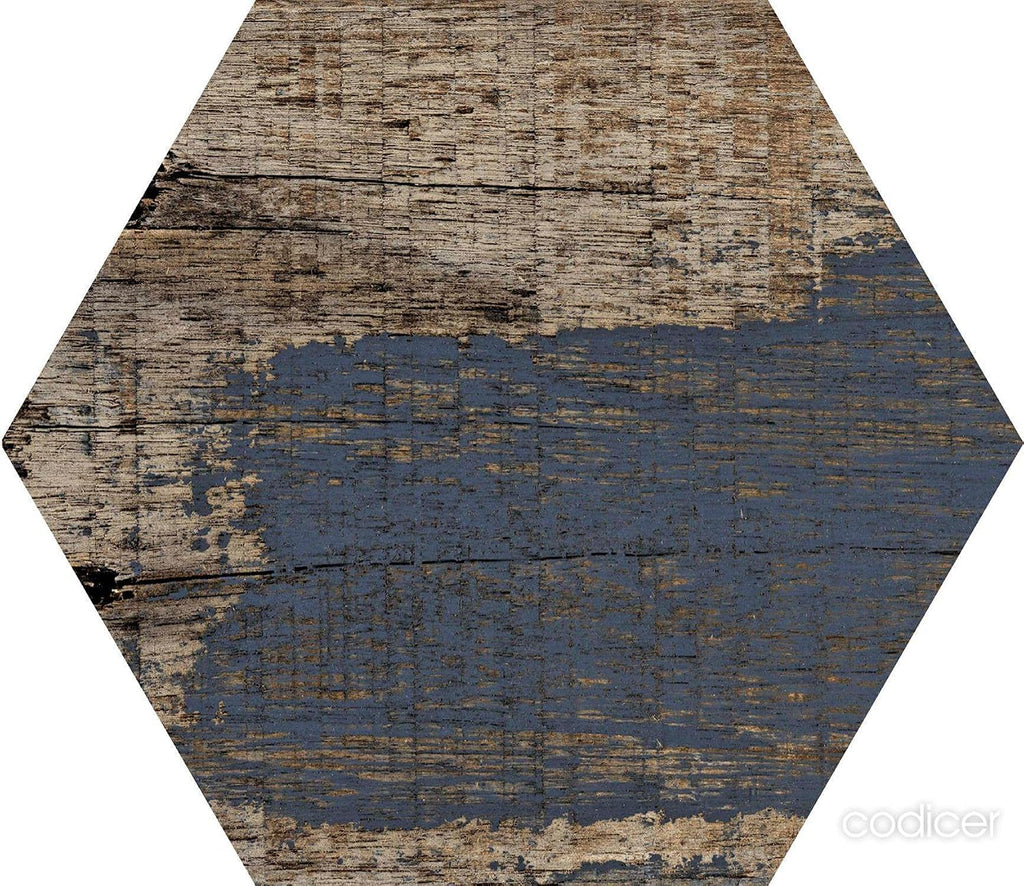 8.75x10 Matterhorn Hexagon Collection Vintage Wood Mix Porcelain Wall Floor Tile (Pack of 9 PCS)