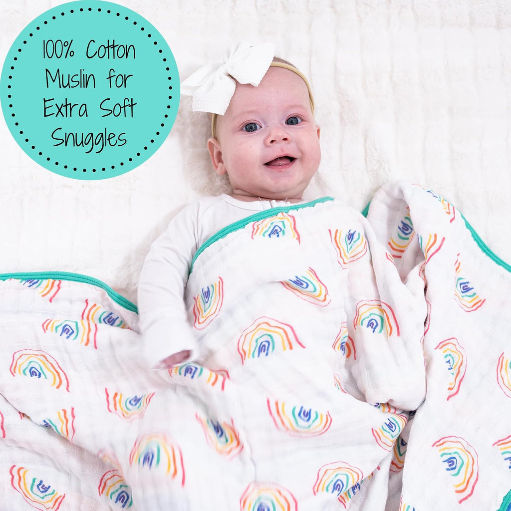 Muslin Baby Blanket, 100% Organic Cotton, Soft Baby Quilt