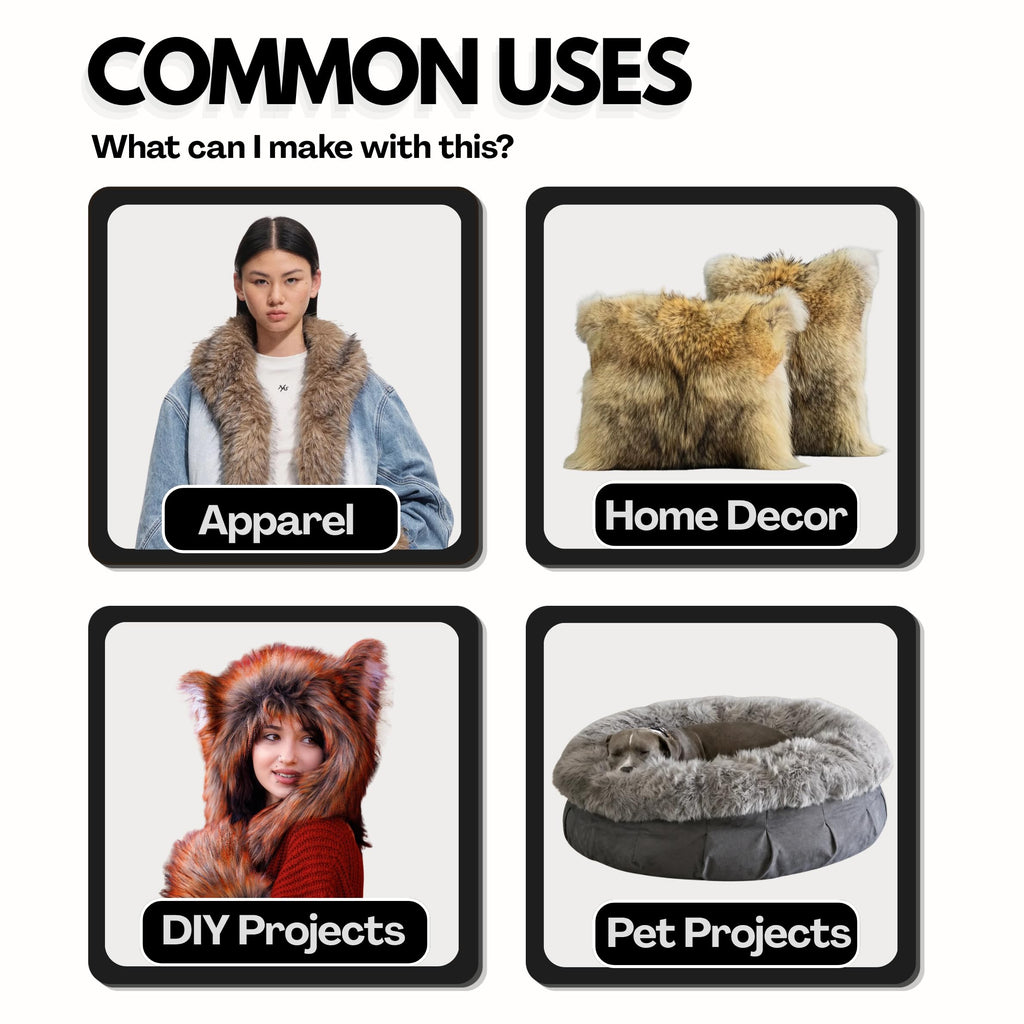 Faux Fur Fabric by The Yard - Artificial Craft Fur - 18" X 60" Inch Wide - Fur Fabric for Craft Supply, DIY Furry