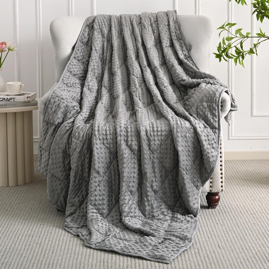 Cooling Weighted Blanket for Adults, Queen Size 15 lbs, 60′′x80′′