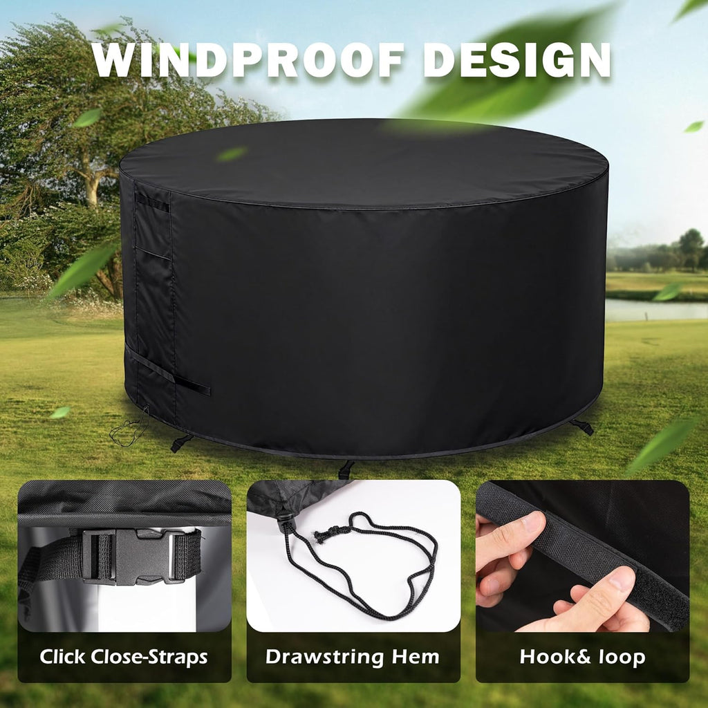 Round Patio Furniture Cover 84" Dia x 44" H Waterproof, Outdoor Round Table Cover for Tall Bar Height Table and