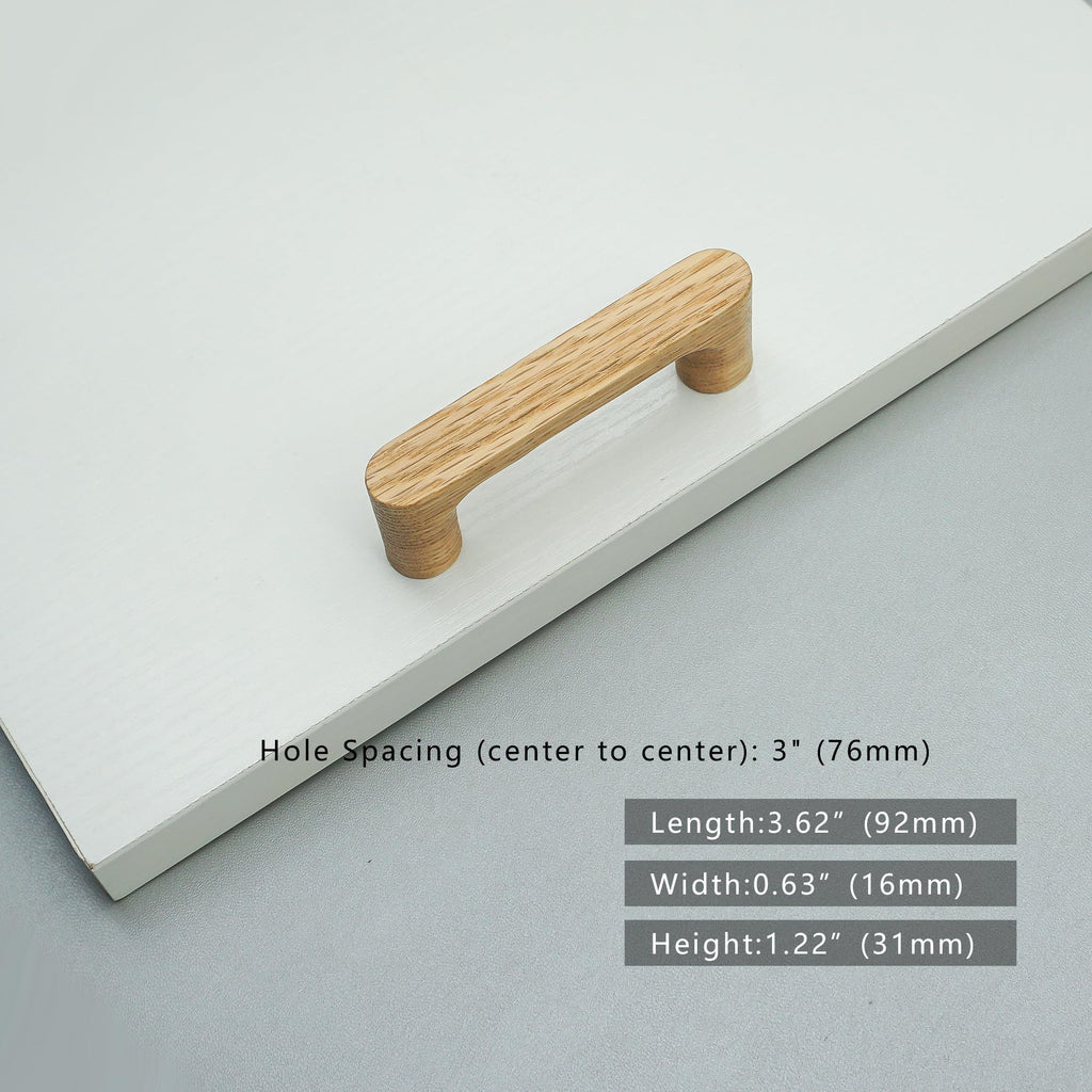 6 Pack White Oak Wood Drawer Pulls Handes Rustic Cabinet Pulls Handles Wood Dresser Knob Kitchen Furniture Hardware