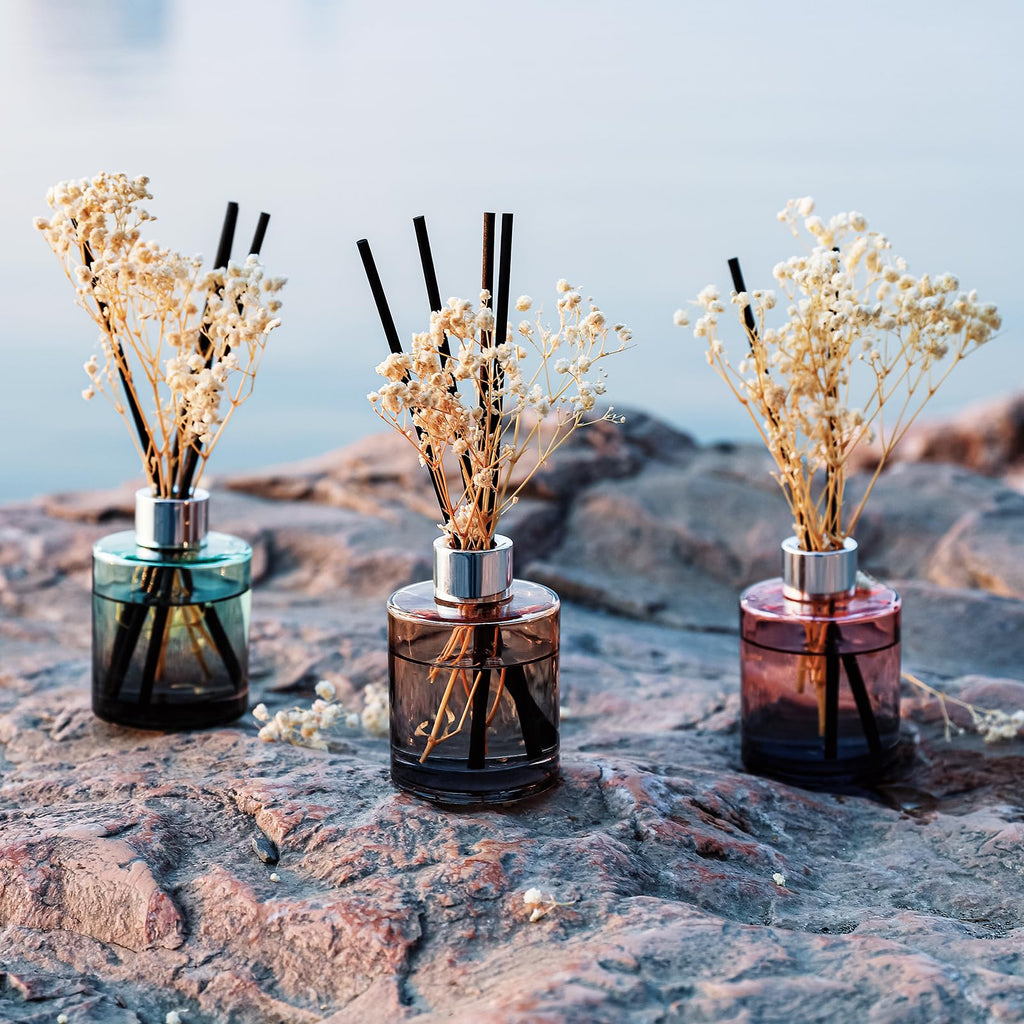 3 Pack Reed Diffuser, Oil Diffuser Sticks, Fresh Linen, White Jasmine, Lavender Vanilla (4 fl oz Each Pack), Home