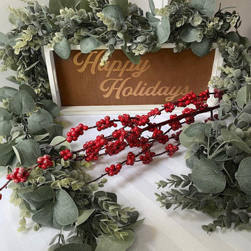 6.2 Ft Long Faux Eucalyptus Greenery - Wedding Arch Summer Decor - Lambs Ear & Magnolia Garland