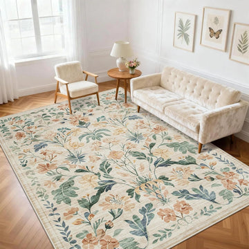 5x7 Area Rugs Washable Rug: Lagre Boho Living Room Rug Soft Non-Slip Thin Carpet Indoor Floor Non-Sh