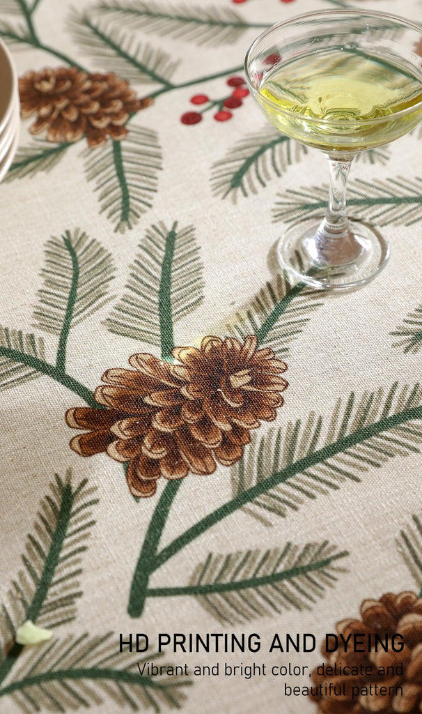 Designer Vintage Square Christmas Tablecloth, 67"x67"