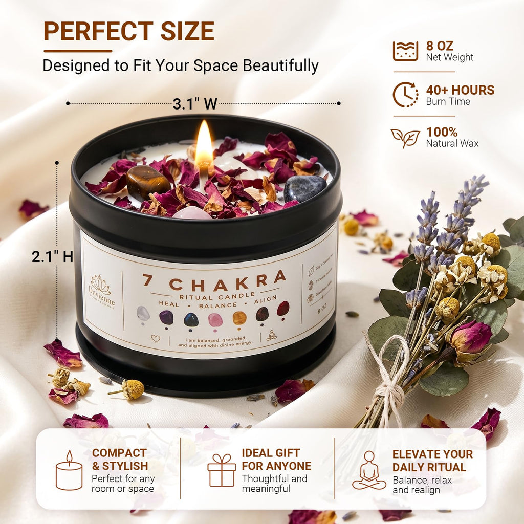 Chakra Candle self care crystal healing Candle for Meditation gift