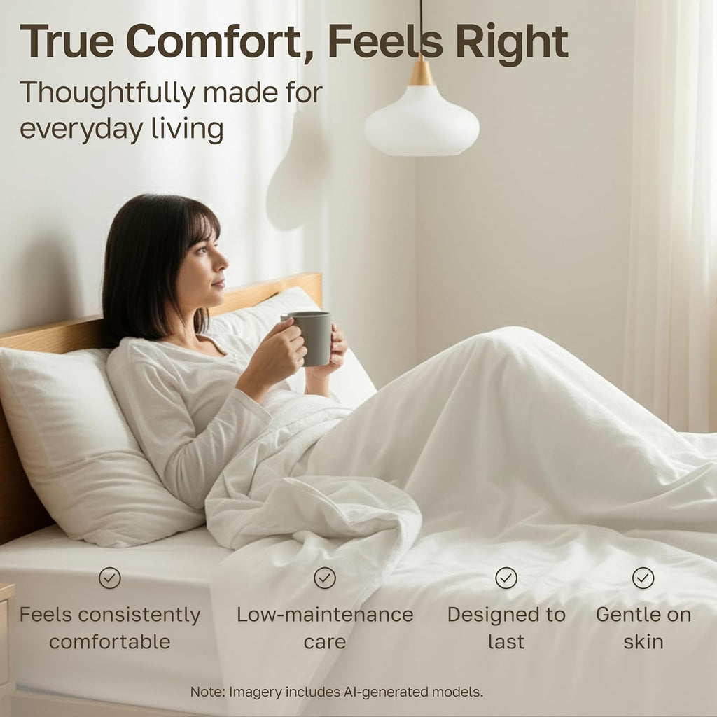 Soft 100% Cotton Queen Sheet Set, 400 TC Good Housekeeping Award Winner, Silky Smooth Sateen Weave with Deep Pockets