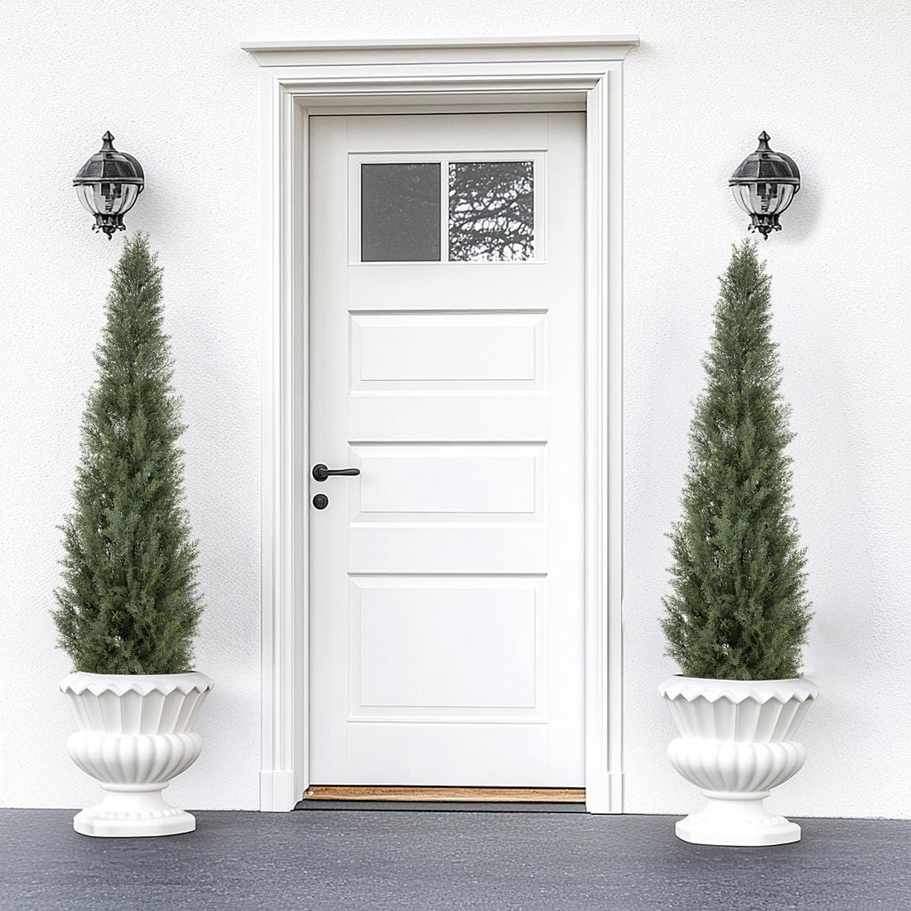5ft UV Resistant Artificial Topiary Trees Outdoor, 60in Faux Cedar Tree with Full & Realistic Leaves, Fake Cypress