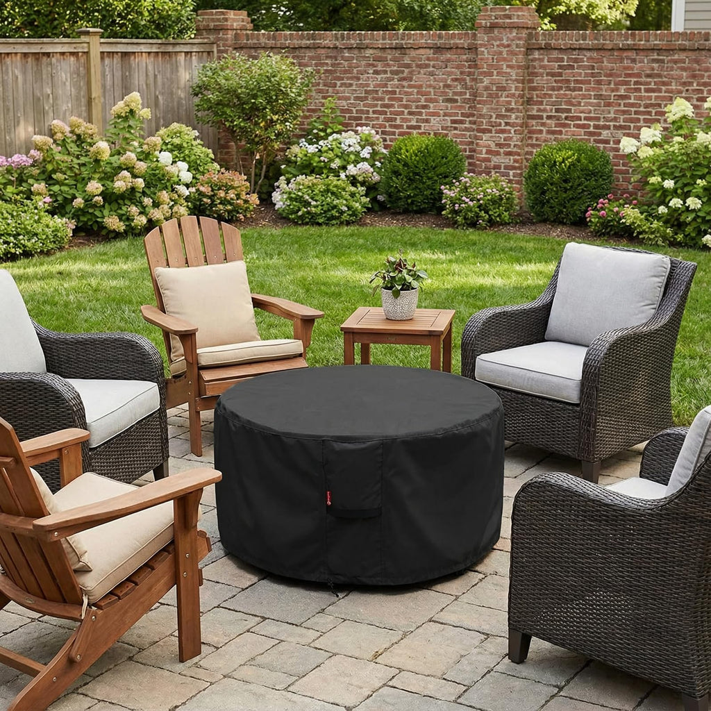 Fire Pit Cover 36"x34", Waterproof Fabric 600D Polyester