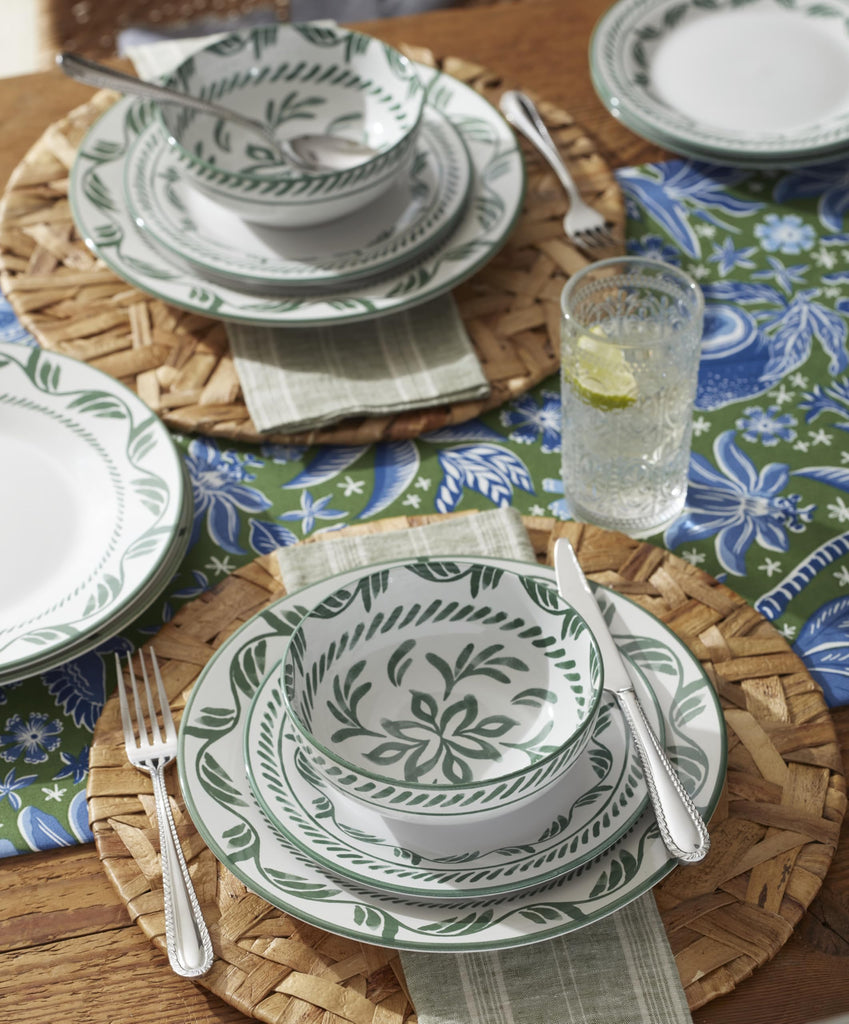 Solear Green Stoneware 12-Piece Dinnerware Set for 4