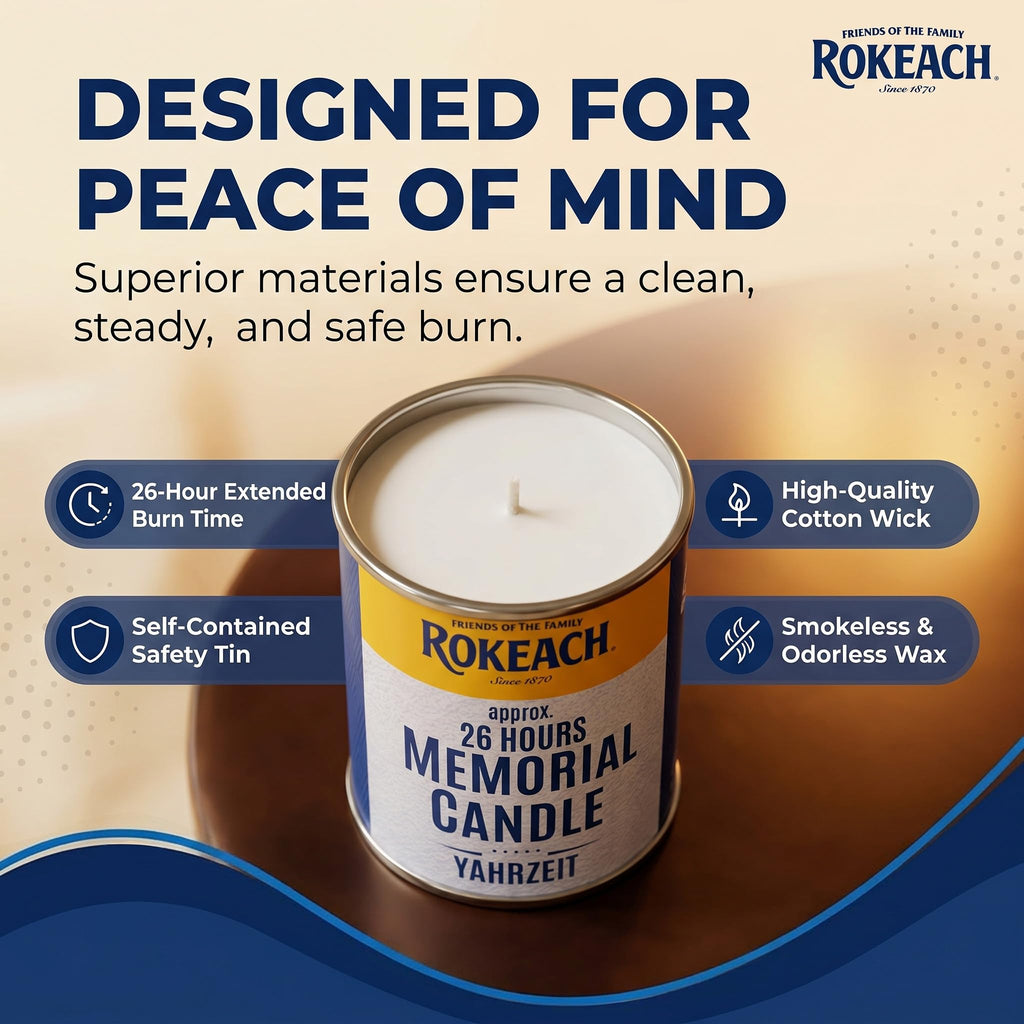 24 Hour Candles, Yahrzeit Memorial, Tin (12 Pack) | Yom Kippur | Emergency, Perfect for Blackouts, Storms &