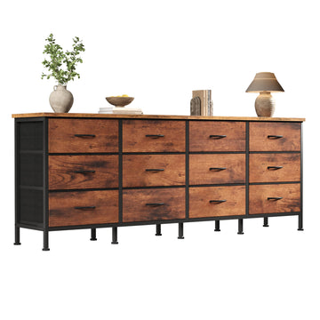 TV Stand with 12 Drawers, Storage Cabinet Media Console
