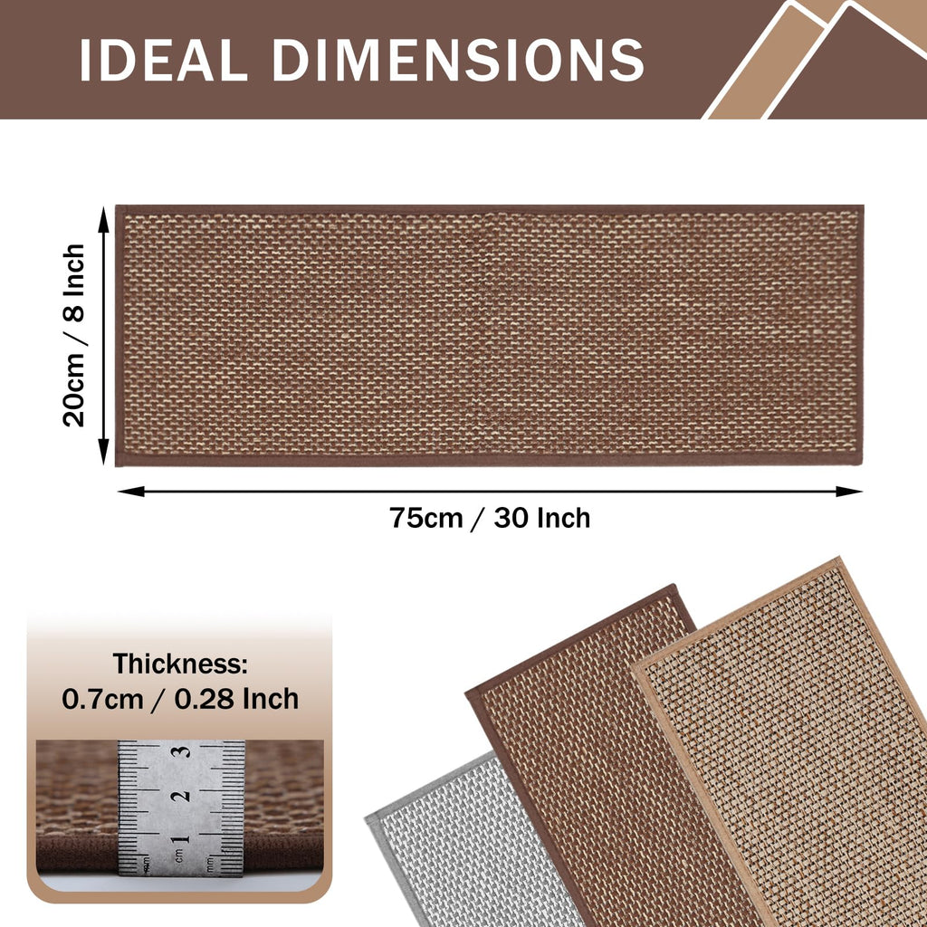 Non Slip for Wooden Steps, 15 Pack, 8"x 30", Brown