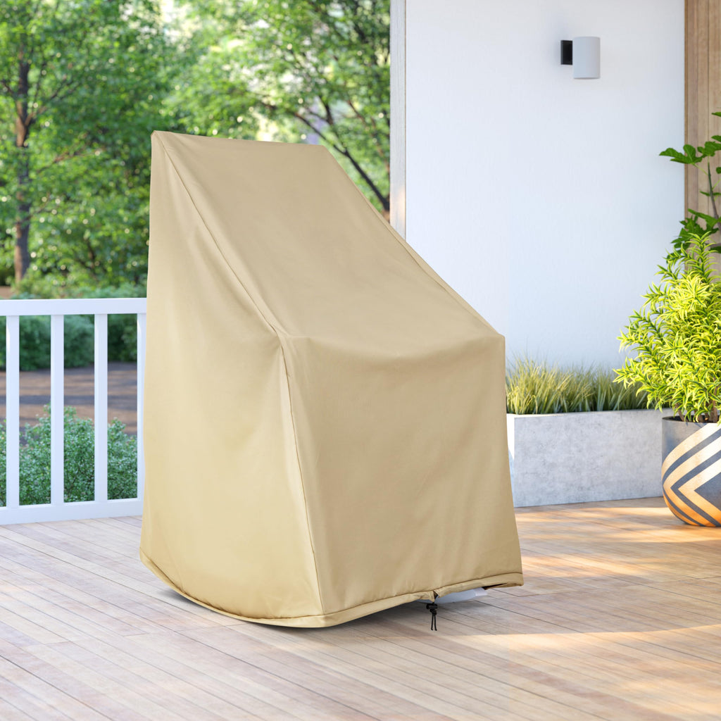 Weatherproof Outdoor Rocking Chair Cover, 2-Pack, Khaki