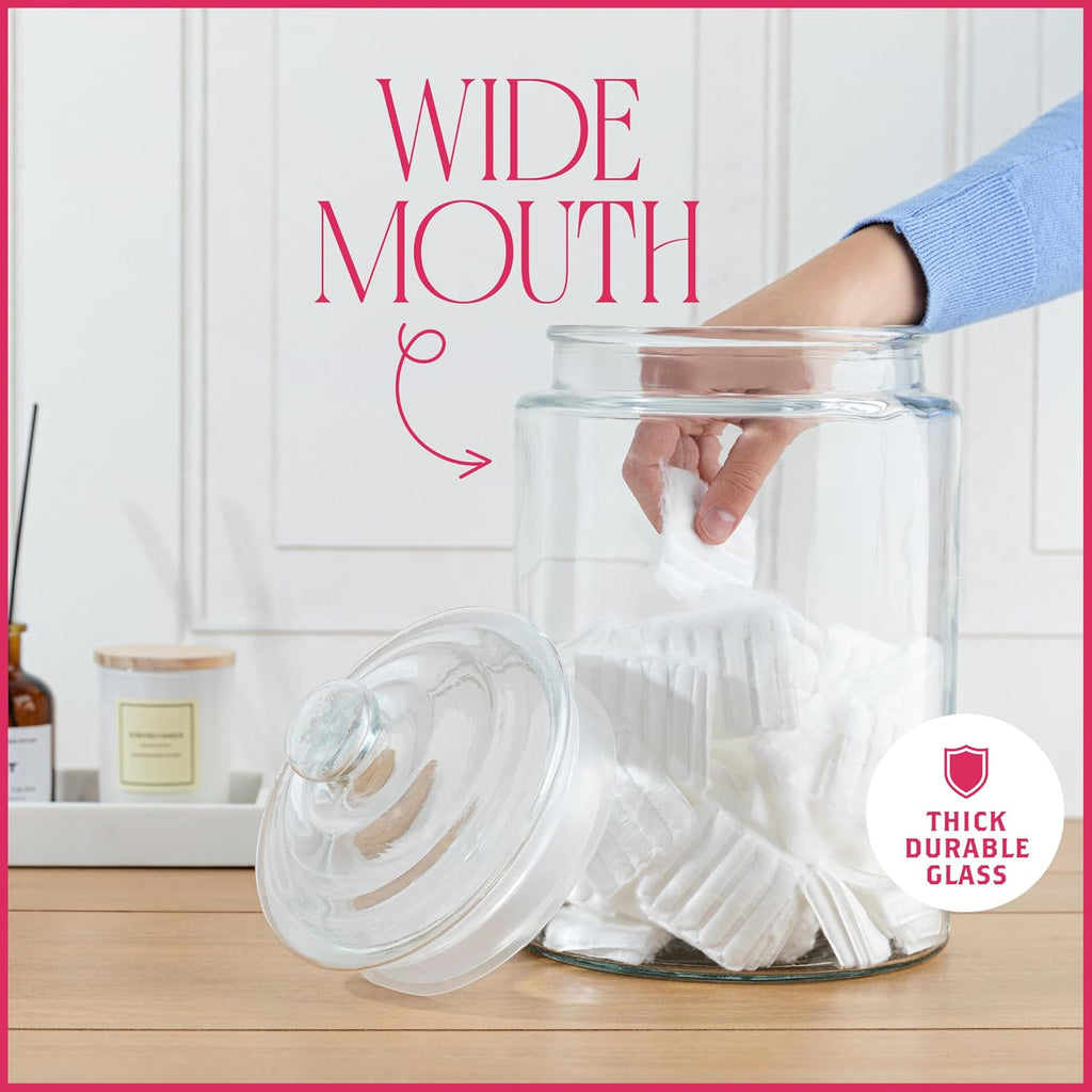 1.5 Gallon Glass Cookie Jar - Tall Food Storage Container with Airtight Lid - Large Kitchen Canister for Sugar
