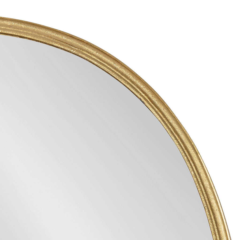 Caskill Midcentury Arched Wall Mirror, 18 x 24, Gold, Decorative Modern Mirror for Wall Display