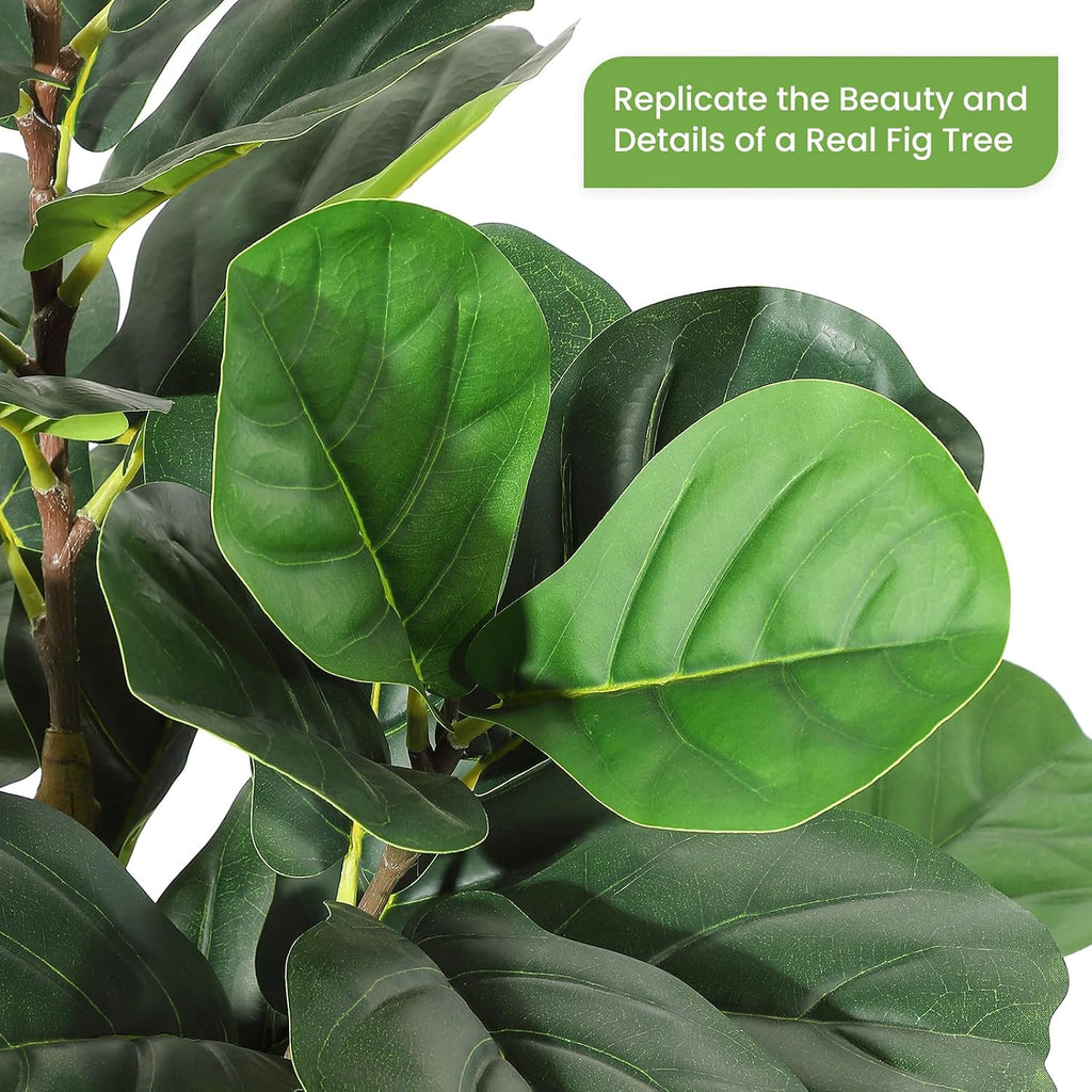 7 ft Faux Fiddle Leaf Fig Tree with White Pot