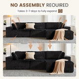 113" Boneless Sectional Couch for Living Room, L Shaped Sectional Sofa Couch with Right Chaise Longue