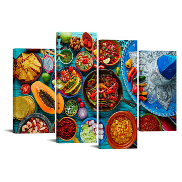 Kitchen Wall Art Colorful Mexican Food Prints Dining Room Decor