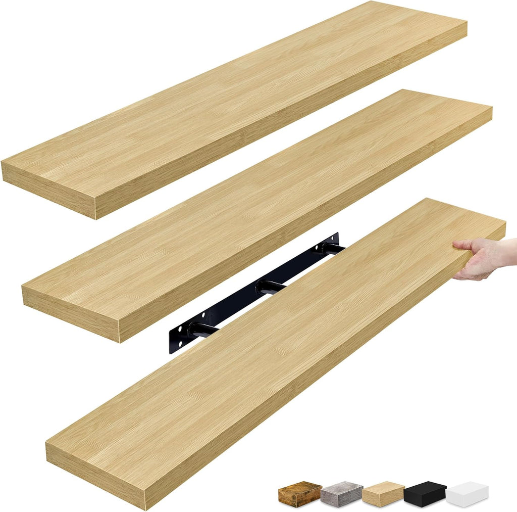 Floating Shelves for Wall - 48 Inch Long Bathroom Shelves, Wall Decor & Book Storage - Mounted Floating Shelf with