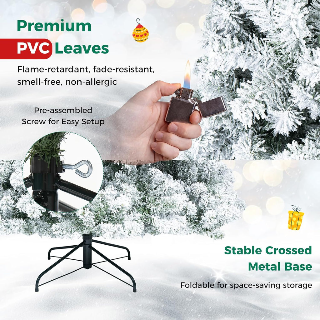 Unlit Snow Flocked Artificial Christmas Tree