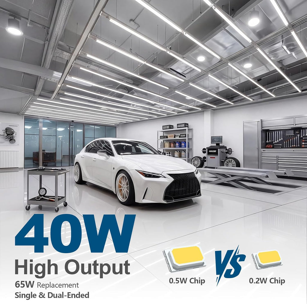 T8 Led Bulbs 4 Foot, 6500K 40W 5800LM Super Bright Type B