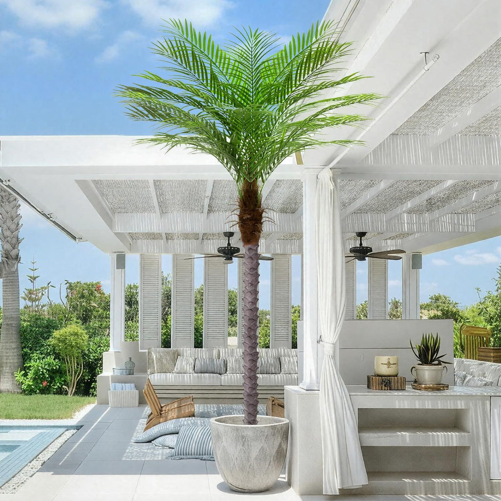 6ft Artificial Phoenix Palm Tree Tall Artificial Palm Trees with 18 Adjustable Leaves, Faux Phoenix Palm Plants for